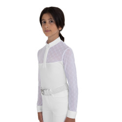 Polo da concorso bambina manica lunga con tulle Equestro bambino Polo da concorso bambina manica lunga con tulle Equestro bambino