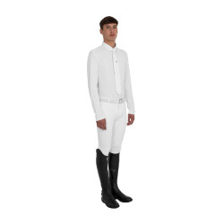 Polo concorso uomo con inserti in mesh e a costine Equestro Polo concorso uomo con inserti in mesh e a costine Equestro