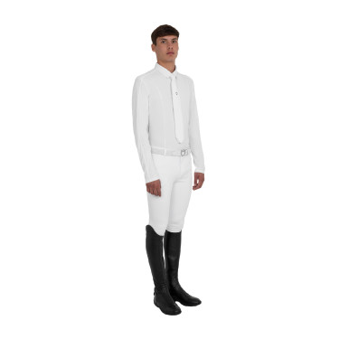 Polo concorso uomo con inserti in mesh e a costine Equestro Polo concorso uomo con inserti in mesh e a costine Equestro