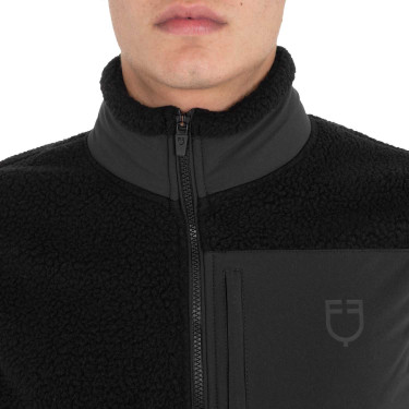 Smanicato uomo in pile teddy con tasca frontale Equestro Smanicato uomo in pile teddy con tasca frontale Equestro