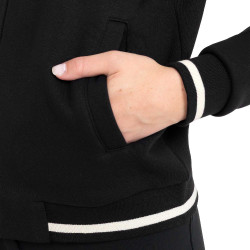 Felpa donna con cappuccio e zip frontale Equestro Nero / nero