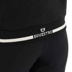 Felpa donna con cappuccio e zip frontale Equestro Nero / nero