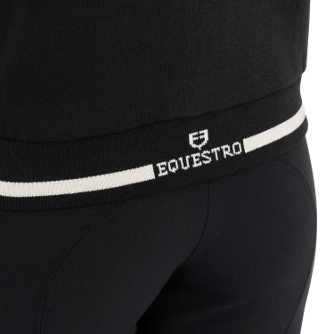 Felpa donna con cappuccio e zip frontale Equestro Nero / nero
