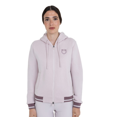 Felpa donna con cappuccio e zip frontale Equestro