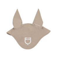 Cuffietta in tessuto tecnico con logo a contrasto Equestro Ciottolato / bianco antico