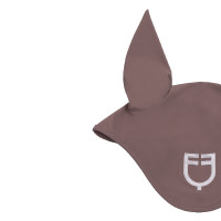 Cuffietta in tessuto tecnico con logo a contrasto Equestro Ciottolato / bianco antico