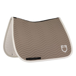 Sottosella da dressage con trapuntatura a onde Equestro Ciottolato / bianco antico