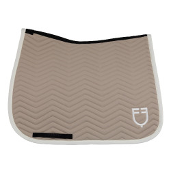 Sottosella da dressage con trapuntatura a onde Equestro Ciottolato / bianco antico