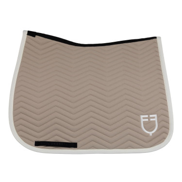 Sottosella da dressage con trapuntatura a onde Equestro Ciottolato / bianco antico