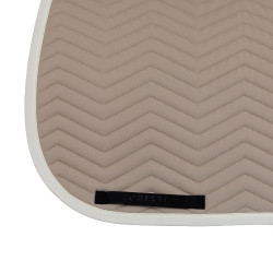 Sottosella da dressage con trapuntatura a onde Equestro Ciottolato / bianco antico