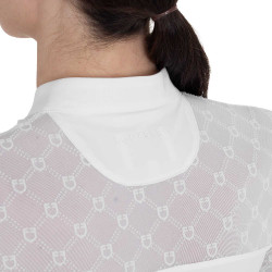 Polo concorso donna maniche lunghe con tulle Equestro