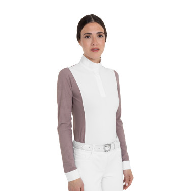 Polo concorso donna maniche lunghe traforata Equestro