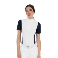 Polo concorso donna manica corta con inserti in mesh Equestro