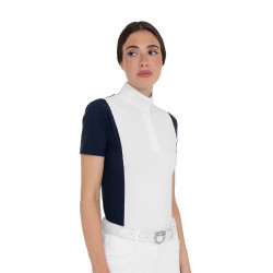Polo concorso donna manica corta con inserti in mesh Equestro