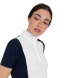 Polo concorso donna manica corta con inserti in mesh Equestro