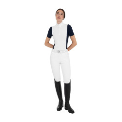 Polo concorso donna manica corta con inserti in mesh Equestro