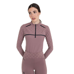 Polo allenamento donna maniche lunghe stampa monogram Equestro Polo allenamento donna maniche lunghe stampa monogram Equestro