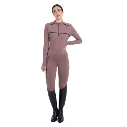 Polo allenamento donna maniche lunghe stampa monogram Equestro Polo allenamento donna maniche lunghe stampa monogram Equestro