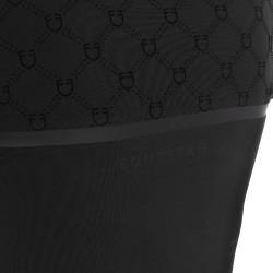 Polo allenamento donna maniche lunghe stampa monogram Equestro Nero
