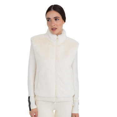 Smanicato donna in pelliccia sintetica Equestro Bianco antico Beige