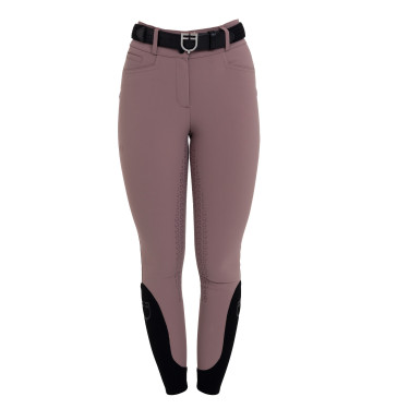 Pantaloni donna full grip vita alta in tessuto tecnico bi-stretch Equestro Palchi Beige