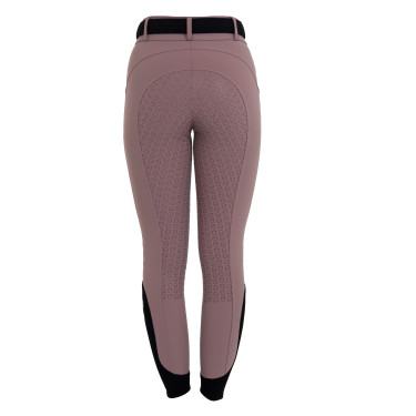 Pantaloni donna full grip vita alta in tessuto tecnico bi-stretch Equestro Palchi Beige