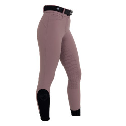 Pantaloni donna full grip vita alta in tessuto tecnico bi-stretch Equestro Palchi Beige