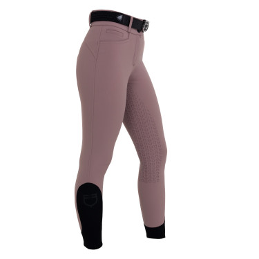 Pantaloni donna full grip vita alta in tessuto tecnico bi-stretch Equestro Palchi Beige