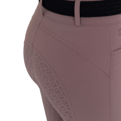 Pantaloni donna full grip vita alta in tessuto tecnico bi-stretch Equestro Palchi Beige