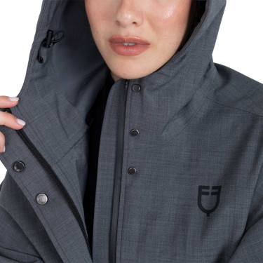 Mantella donna anti pioggia in misto lana Equestro