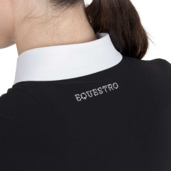 Polo concorso donna manica corta con strass Equestro Polo concorso donna manica corta con strass Equestro