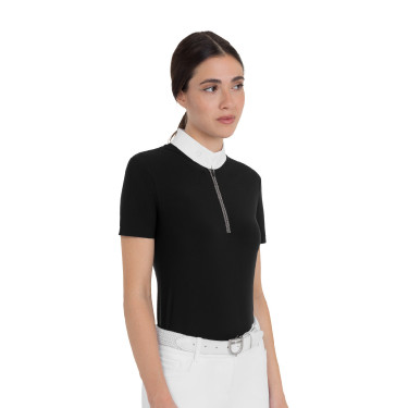 Polo concorso donna manica corta con strass Equestro Polo concorso donna manica corta con strass Equestro