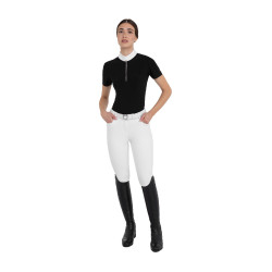 Polo concorso donna manica corta con strass Equestro Polo concorso donna manica corta con strass Equestro
