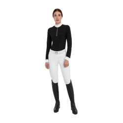 Polo da concorso da donna a manica lunga con strass Equestro Polo da concorso da donna a manica lunga con strass Equestro