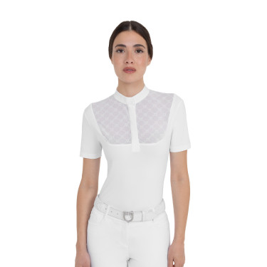 Polo concorso donna con inserti in tulle Equestro Polo concorso donna con inserti in tulle Equestro