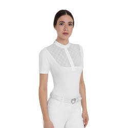 Polo concorso donna con inserti in tulle Equestro Polo concorso donna con inserti in tulle Equestro