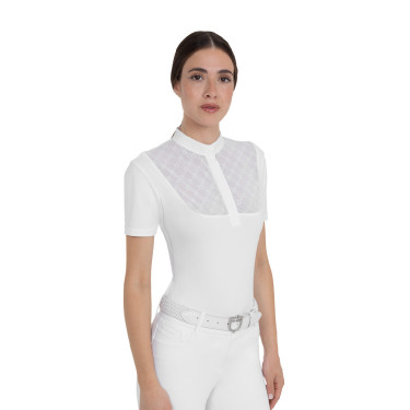 Polo concorso donna con inserti in tulle Equestro Polo concorso donna con inserti in tulle Equestro