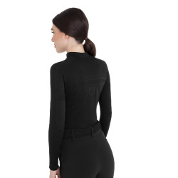 Polo allenamento donna in maglia tecnica con zip Equestro Polo allenamento donna in maglia tecnica con zip Equestro
