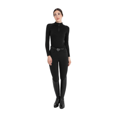 Polo allenamento donna in maglia tecnica con zip Equestro Polo allenamento donna in maglia tecnica con zip Equestro