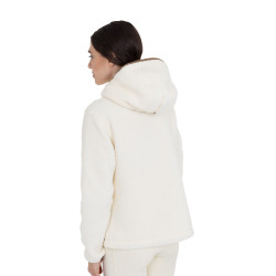 Felpa donna in pile teddy con cappuccio e zip Equestro Felpa donna in pile teddy con cappuccio e zip Equestro