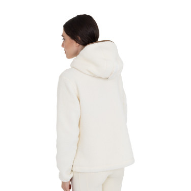 Felpa donna in pile teddy con cappuccio e zip Equestro Felpa donna in pile teddy con cappuccio e zip Equestro