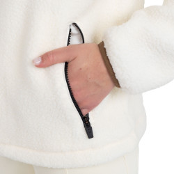 Felpa donna in pile teddy con cappuccio e zip Equestro Felpa donna in pile teddy con cappuccio e zip Equestro