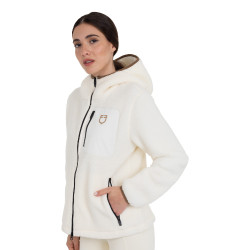 Felpa donna in pile teddy con cappuccio e zip Equestro Felpa donna in pile teddy con cappuccio e zip Equestro