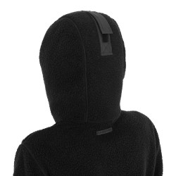 Felpa donna in pile teddy con cappuccio e zip Equestro Nero / nero