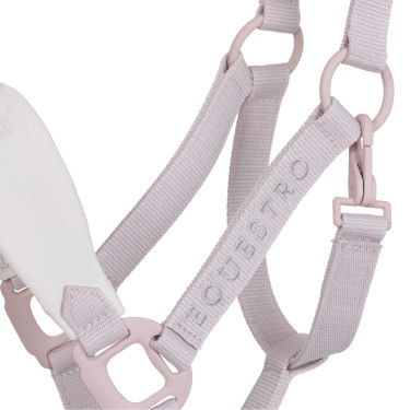 Cavezza tecnica con doppia regolazione e fibbie rivestite in gomma Equestro Viola infeltrito / bianco sabbia
