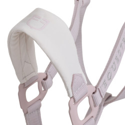 Cavezza tecnica con doppia regolazione e fibbie rivestite in gomma Equestro Viola infeltrito / bianco sabbia