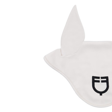 Cuffietta in tessuto tecnico elasticizzato e traspirante Equestro Sabbia bianca / nero
