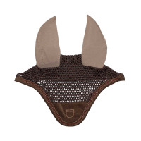Cuffietta con lavorazione crochet e strass Equestro Liquore al caffè Marrone