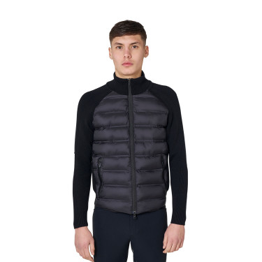 Giacca piumino uomo con maniche in maglia Equestro Giacca piumino uomo con maniche in maglia Equestro