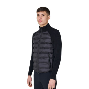 Giacca piumino uomo con maniche in maglia Equestro Giacca piumino uomo con maniche in maglia Equestro